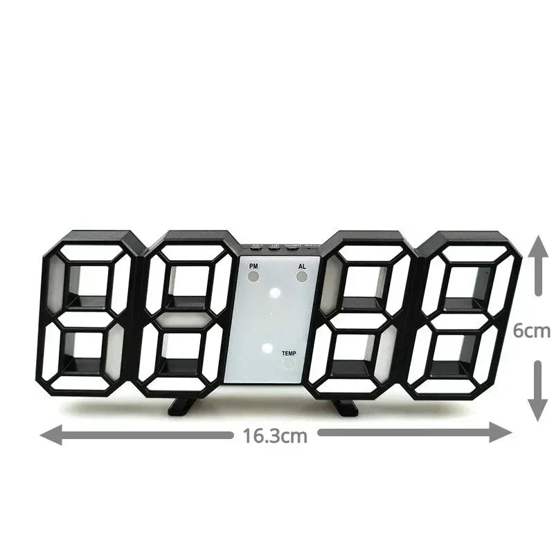 Zegar 3D LED Cyfrowy budzik Zegar ścienny Czas/data/temperatura Do domu/kuchni/biura Zegary Dekoracje Ogrodowe