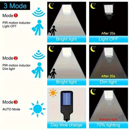 8000 W Solarne Światło Zewnętrzne z Przezroczystym Reflektorem LED, Pilotem Zdalnego Sterowania i Regulowanym Czujnikiem Ruchu