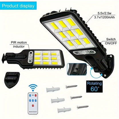 8000 W Solarne Światło Zewnętrzne z Przezroczystym Reflektorem LED, Pilotem Zdalnego Sterowania i Regulowanym Czujnikiem Ruchu