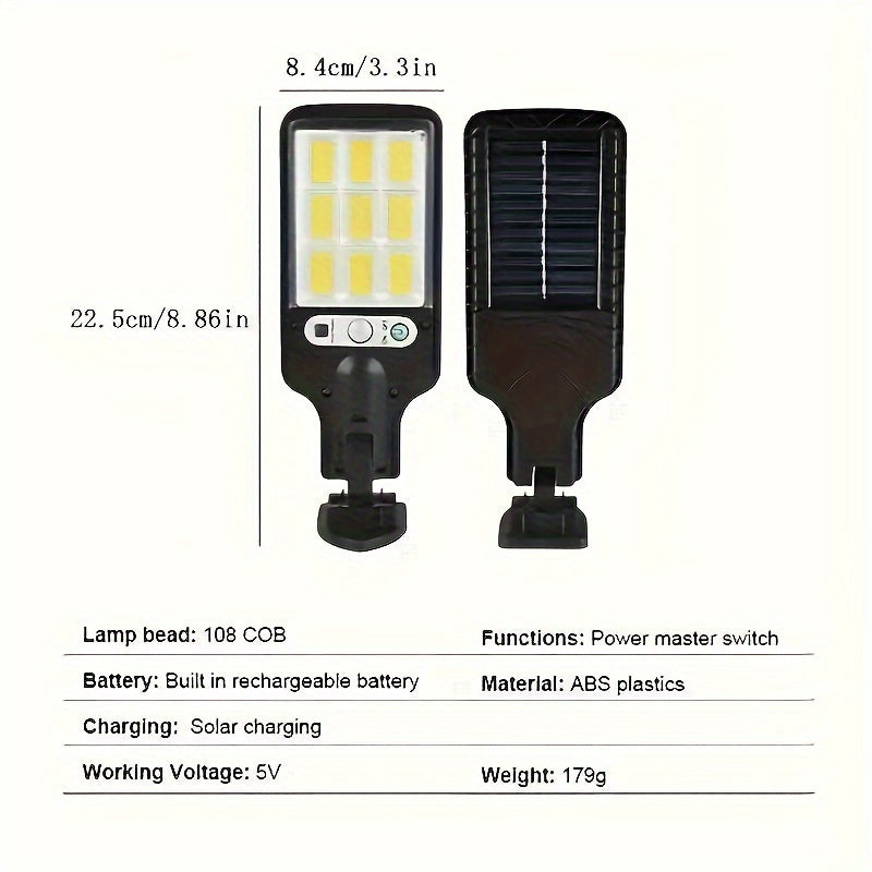 8000 W Solarne Światło Zewnętrzne z Przezroczystym Reflektorem LED, Pilotem Zdalnego Sterowania i Regulowanym Czujnikiem Ruchu